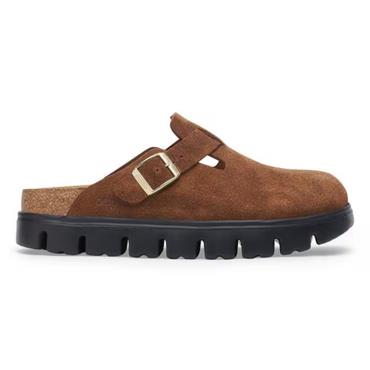 Birkenstock Boston Chunky Suede Leather - Dark Tea